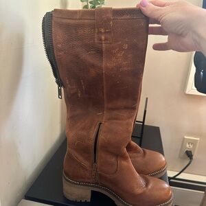 Brown Leather Knee-High Boots